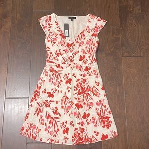 Banana Republic short sleeves red floral dress with buttons